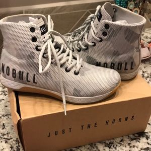 No Bull project grey/white camo high top trainers